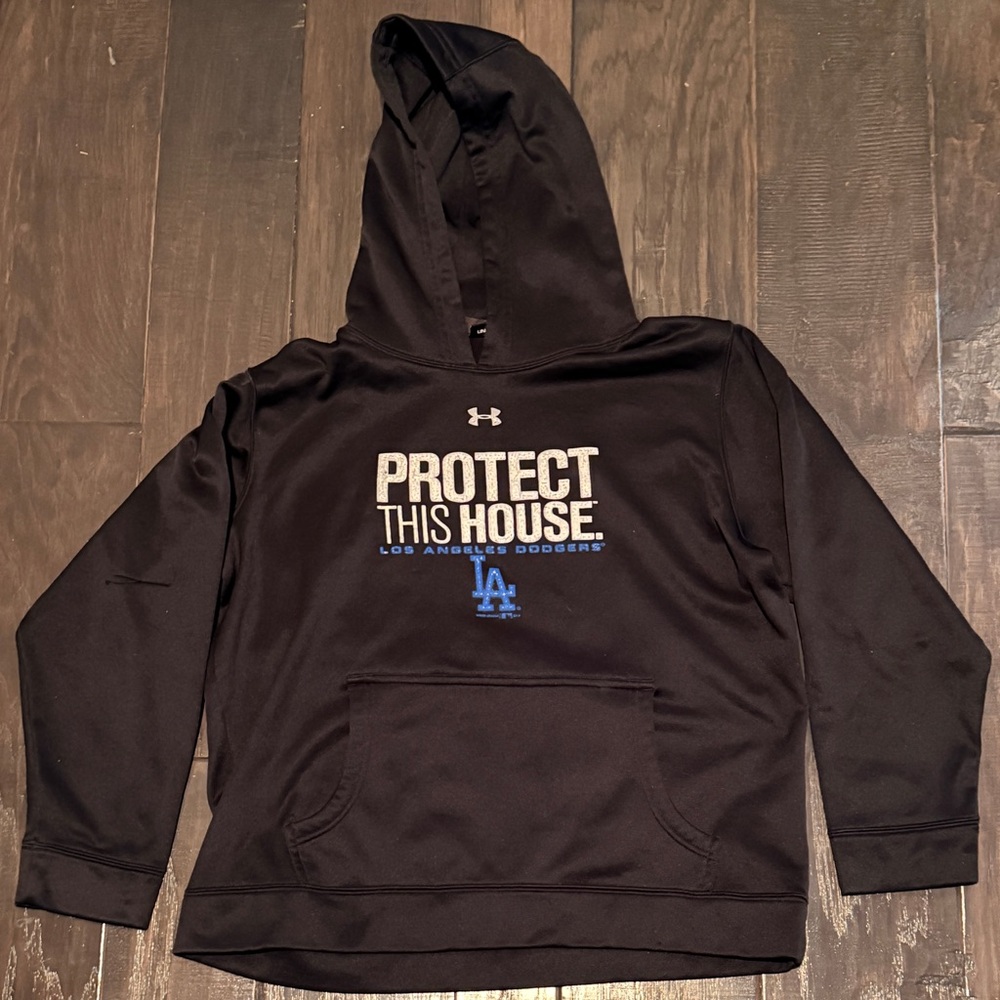 Los Angeles Dodgers Protect This House Under Armour Youth L Hoodie Sweatshirt